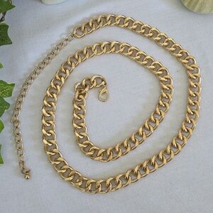Gold Statement Chunky Cuban Link Chain Belt